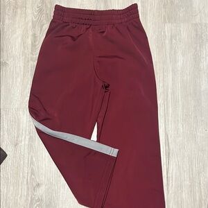 Kids Maroon Track Pants with Gray Stripe